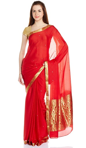 Chili Red Saree