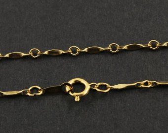 Dapped Bar Gold Chain