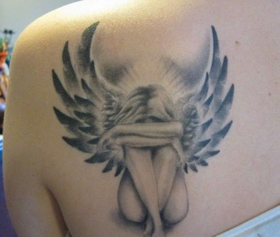 Pige med vinger Angel Tattoo for piger