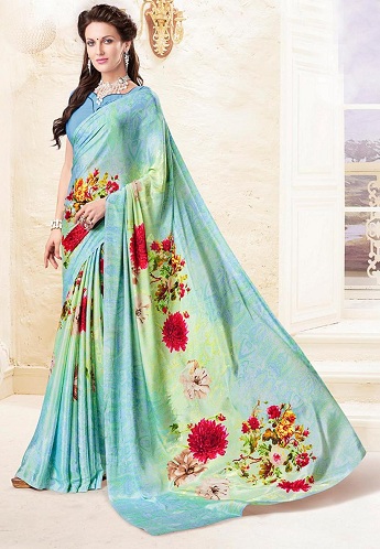 Floral Crepe Saree