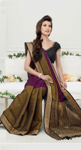 Lilla Designer Trendy Crepe Silke Saree