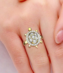 Arany teknős gyémánt gyűrű