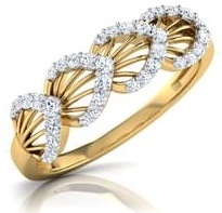 Diamond Ring Leaf Design