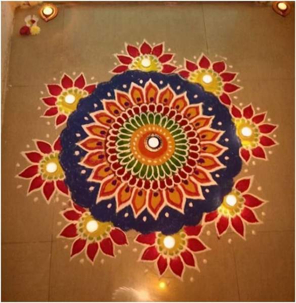 Den guddommelige blomst Kolam