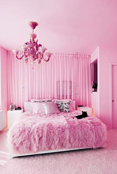Pink soveværelse indretning