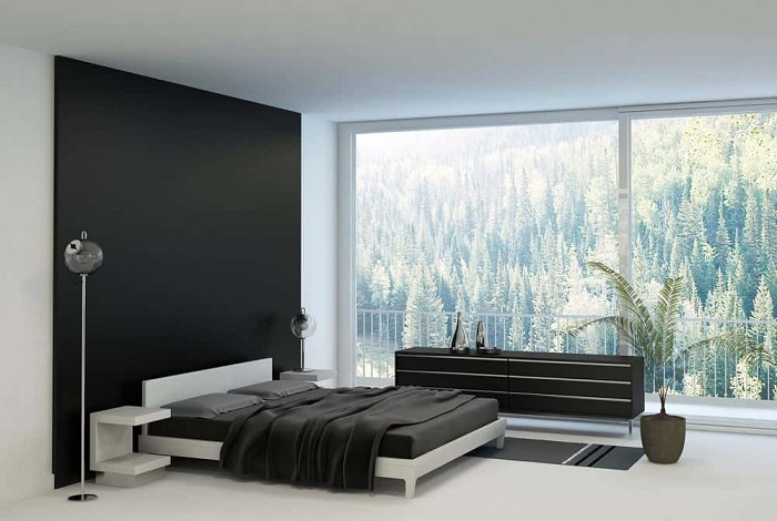 Glasvægdesign til soveværelse