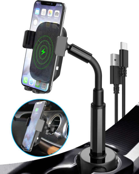 Squish 2-i-1 Universal mobiltelefonholder med trådløs oplader
