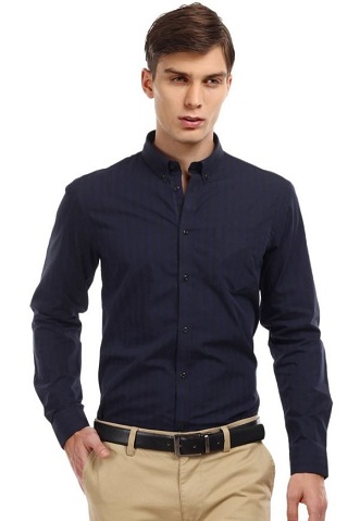 Marineblå Button-Down skjorte