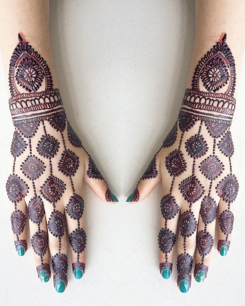 Små fælles diamant pakistanske henna designs