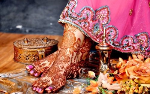 Rajasthani fødder Mehandi designs til brude