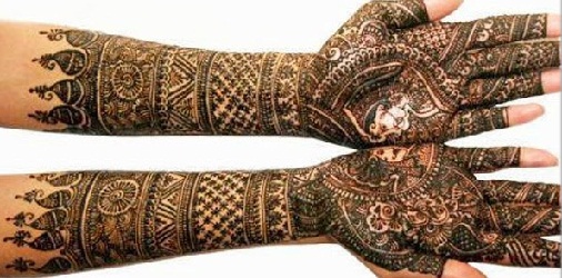 Dulha Dulhan Rajasthani Mehndi Design