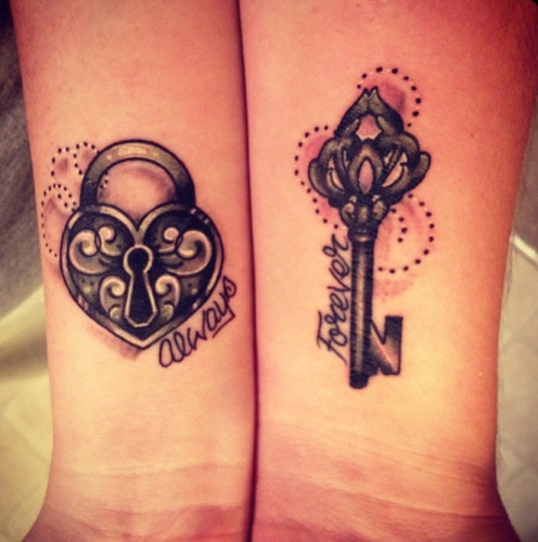 Lås og nøgle tatoveringsideer