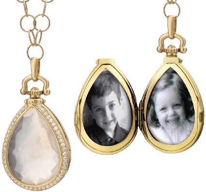 Teardrop Stone Lockets med foto