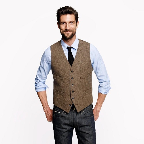 Férfi Tweed mellény