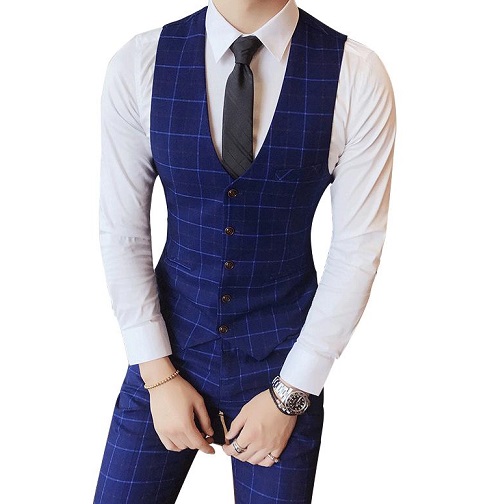 Plaid Vest Herrer