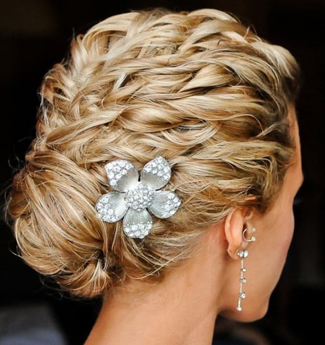 Blonde Wavelets Braid Bun Look