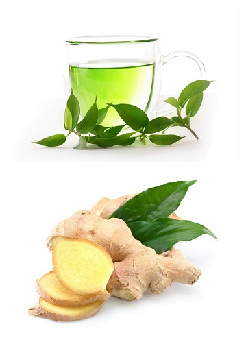 Køkkenmedicin til vægttab Grøn te med ingefær