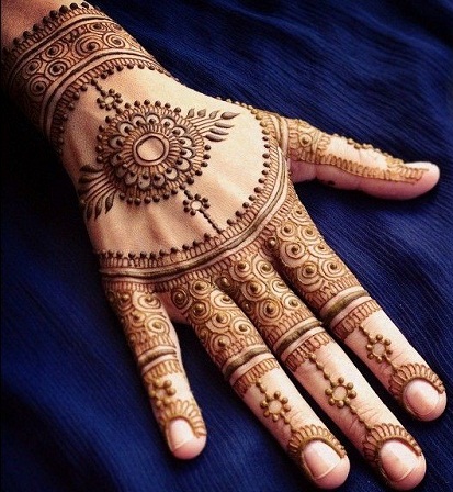 Traditionelt baghånds Mehndi -design