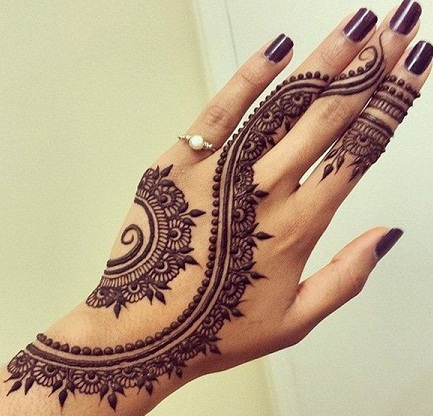 Tattoo Style Back Hand Mehndi