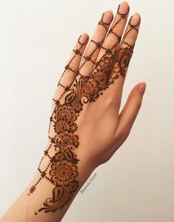 Arabisk baghånd Mehndi -designs