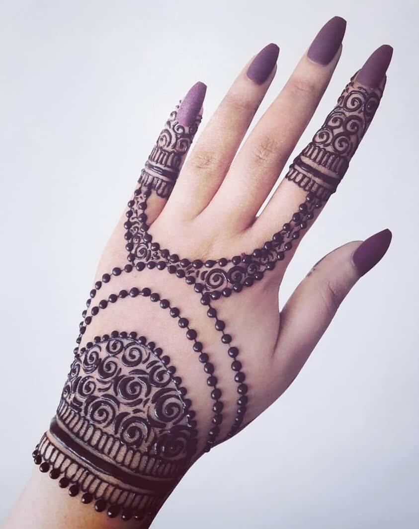 Moderne baghånds Mehndi -design
