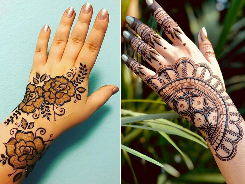 Tilbage hånd Mehndi designs