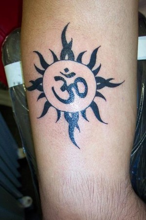 Sun Om Tattoo Designs