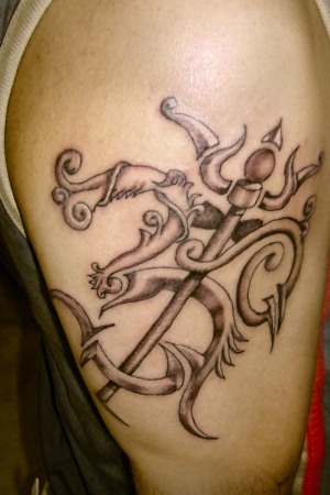 Trishul Of Shiva Om Tattoo Design