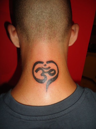 Om Tattoo Designs On Neck