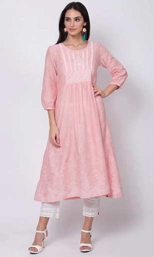 Biba A-line Chikankari Kurti