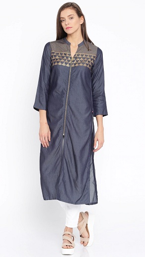 Biba Denim Straight Kurti