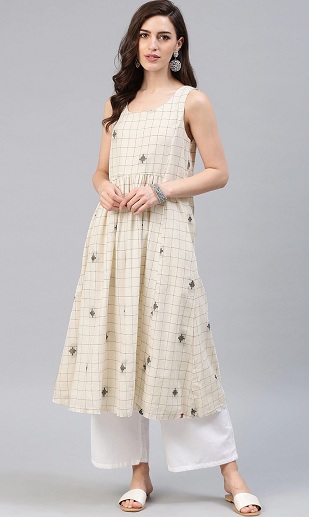 Biba Ærmeløs rutet Kurti