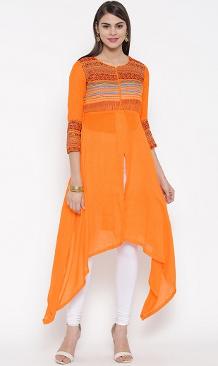 Orange Biba asymmetrisk Kurtis