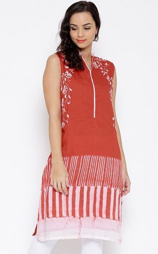 V -hals Biba Silk Kurti