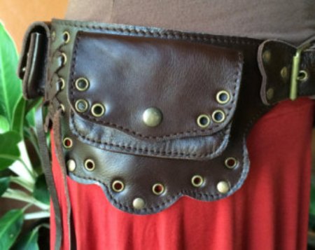 Burning Men Leather Utility Belt