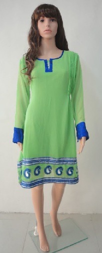 Resham Broderi Green Fancy Kurta