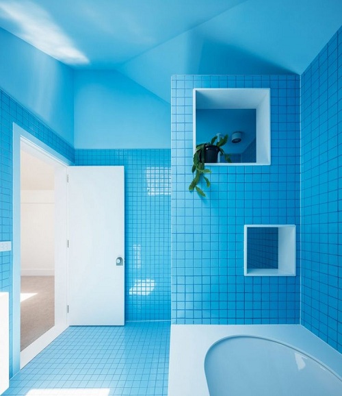 Kék fürdőszoba csempe