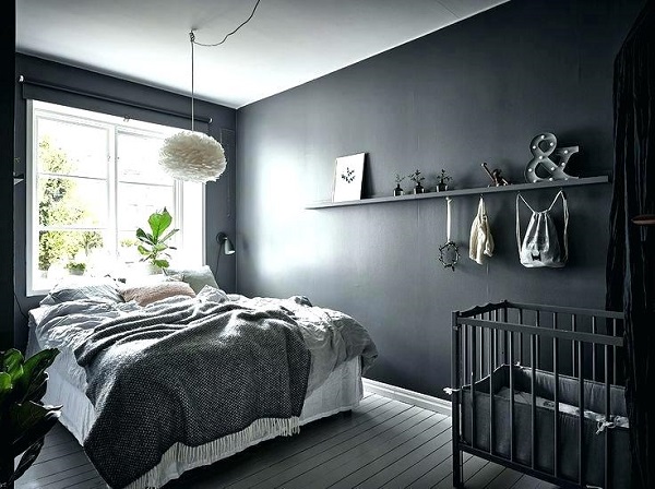 Mørkt soveværelse farve design