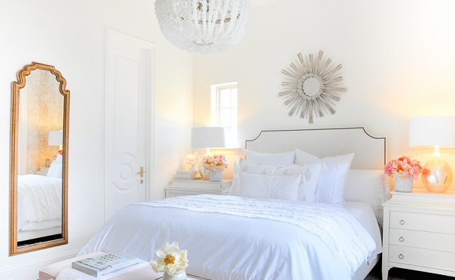 Hvid farve soveværelse design