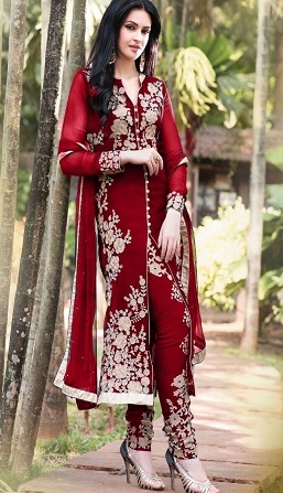 Front Slit Churidar Suit