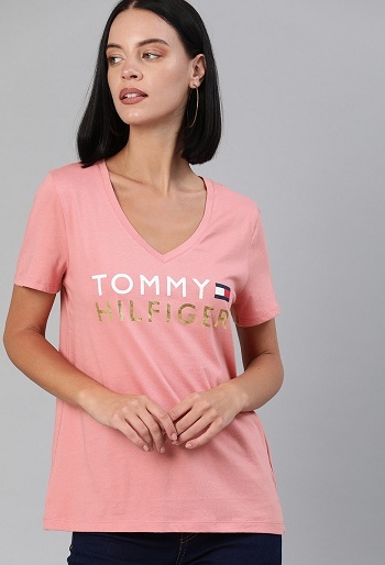 Tommy Hilfiger T-shirt med V-krave