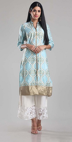 Magasgalléros kék Kurti