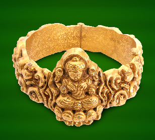 Guld enkelt antik med Lakshmi motiv design