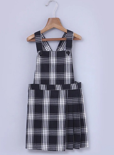 A-line pinafore kjole i bomuld