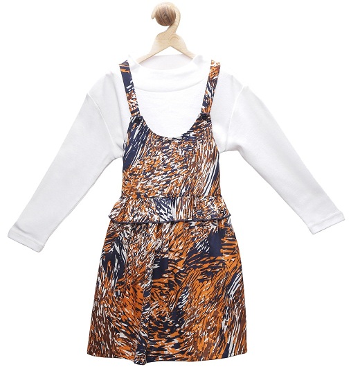 Animal Print Pinafore Flared Dress