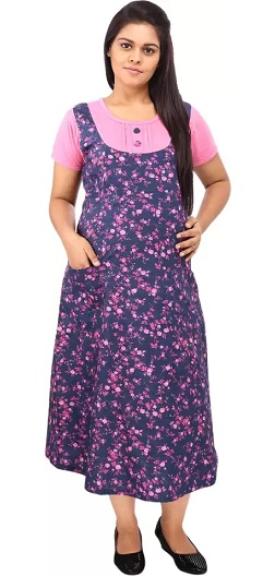 Trykt barsel Pinafore kjole