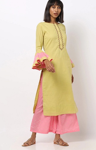 Bell Sleeves Kurti Palazzo -val