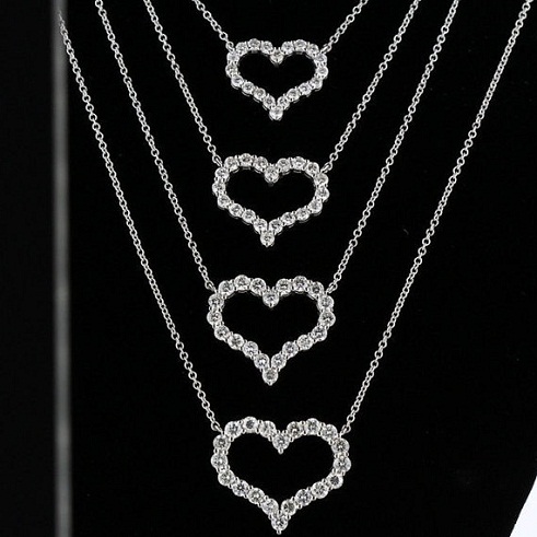 Open Heart Diamond halskæder sæt