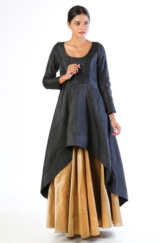 Zigzag Kurti med langt nederdel