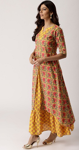 High Low Kurti med nederdel